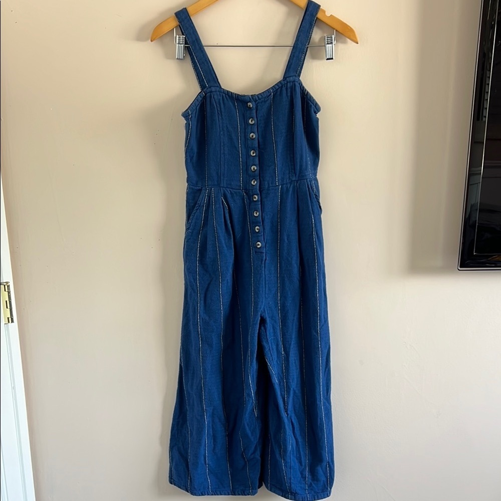 Billabong Navy Capri Jumpsuit Women’s Small Sleeveless Casual Chic